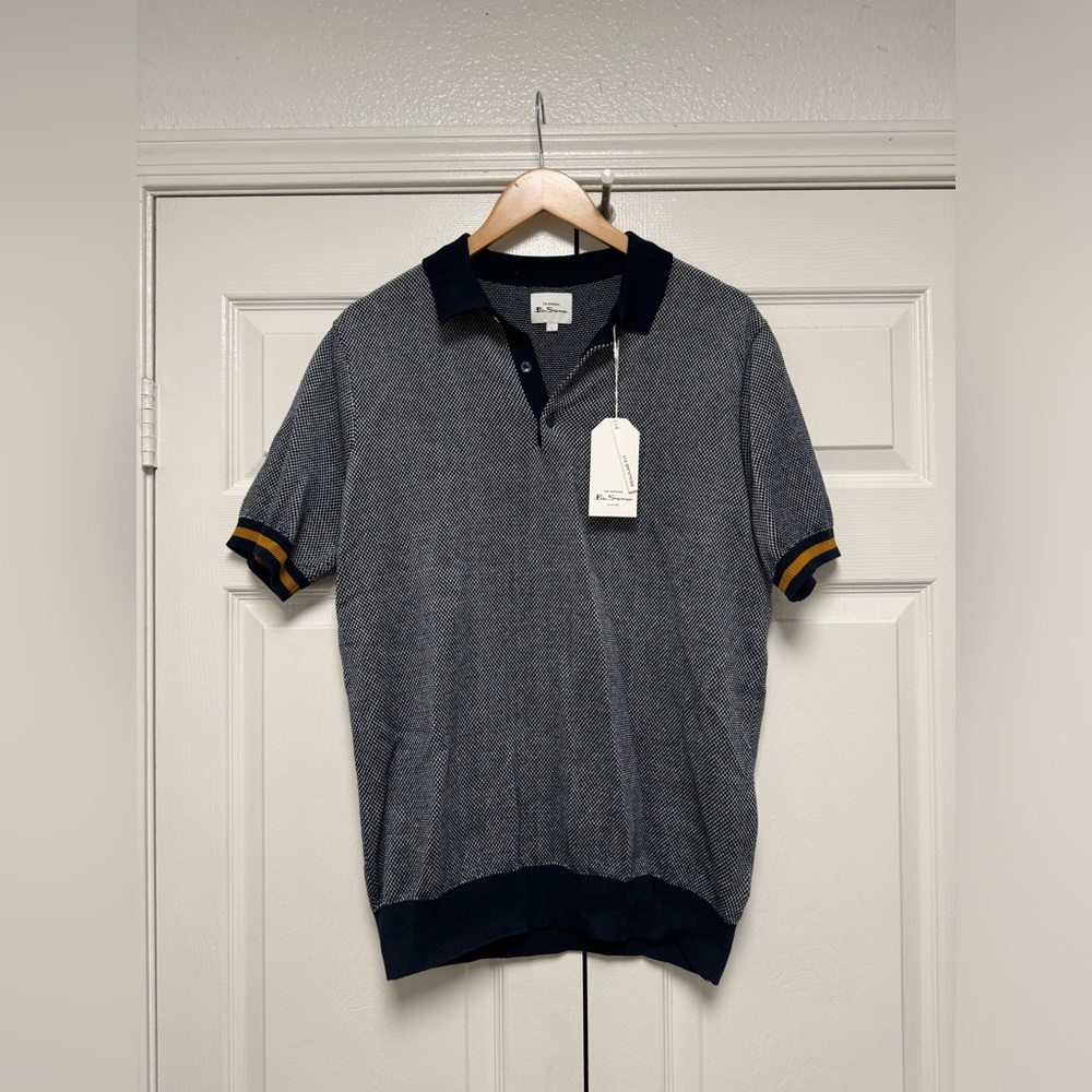Ben Sherman knit polo sweater size L